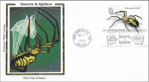 Yellow Garden Spider Insect Spider Fauna USA Colorano Silk Cachet FDC 1999 - Picture 1 of 1