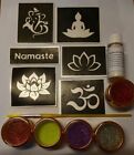 Hindu themed glitter tattoo set incl. stencils + glitter + glue  Hinduism
