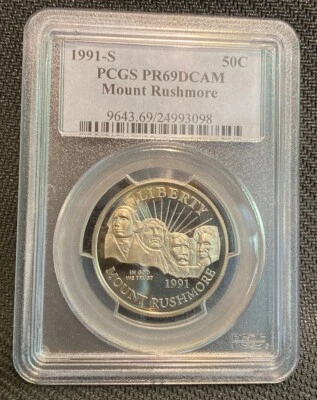 1991-S 50C Mount Rushmore PCGS PR69DCAM G37 - Image 1 of 2