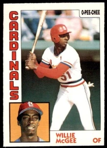O-Pee-Chee Willie McGee St. Louis Cardinals #310 1984 - Imagen 1 de 2