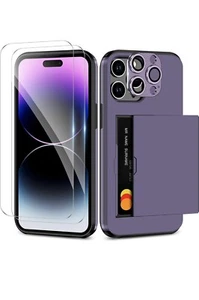 Custodia Coolden per iPhone 14 Pro con slot porta carte 2 proteggi schermo + 1 - Foto 1 di 6