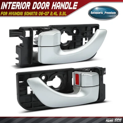 Rear Left & Right Side Silver Interior Door Handle for Hyundai Sonata 2006-2007 - Image 1 of 4