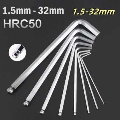 Ball Ended Long Hex Allen Key Wrench Carbon Steel Metric 1.5mm to 32mm - image 1 of 4