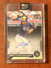 2021 Topps Now Christian Yelich #PS-21A Autographed Postseason Milwaukee Brewers