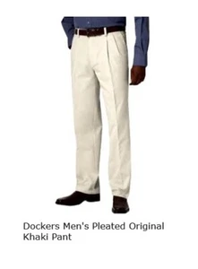 Dockers Men's Pleated Original Khaki Pant - Cement - 38 x 34 - Picture 1 of 3