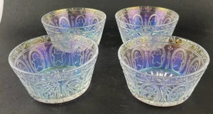 Iridescent Glass Gingerbread Man Bowls Set of 4 13.4 oz. 4.5" Snack Dish NEW - Picture 1 of 11