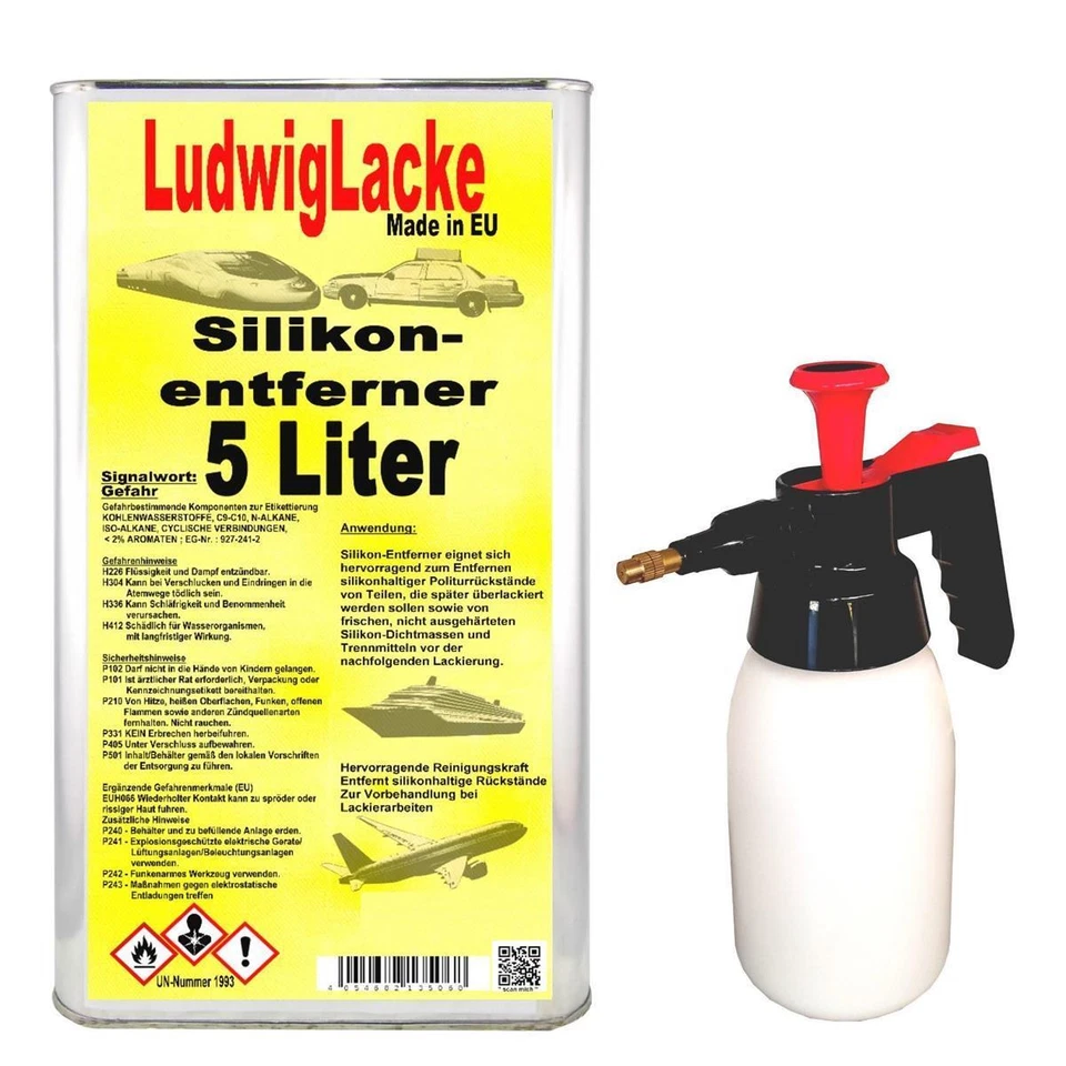 Silikonentferner 5 LITER  normal  FÜR AUTOLACK Lackierer Ludwiglack & Zerstäuber - Bild 1 von 2