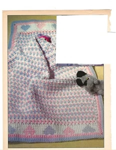 Tricolor Babydecke (#277-10A) Vintage Häkelanleitung - Bild 1 von 2