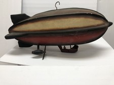 Huge Handcrafted Hindenburg Zeppelin Airship Wooden Wood 27" Antique Vintage