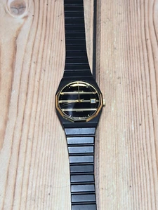 Vintage Simon Sassoon Concord Veneto Style Uhr Schwarz Gold Quarzuhr - Bild 1 von 10