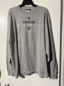 Vintage Oakland Raiders Reebok NFL Equipment Grey Long Sleeve Shirt Size XL - Picture 1 of 4