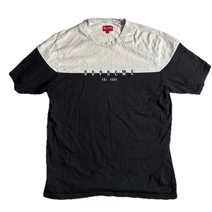 Supreme Split Logo T-shirt Size Medium Black & White Embroidered Logo Rare - Picture 1 of 10