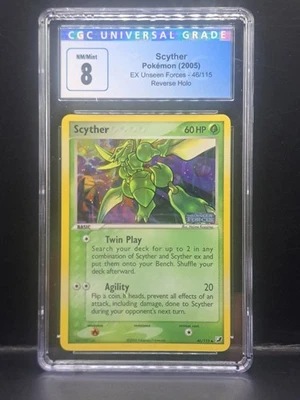 Pokemon  Scyther 46/115 Reverse Holo Unseen Forces CGC 8 - Image 1 of 2
