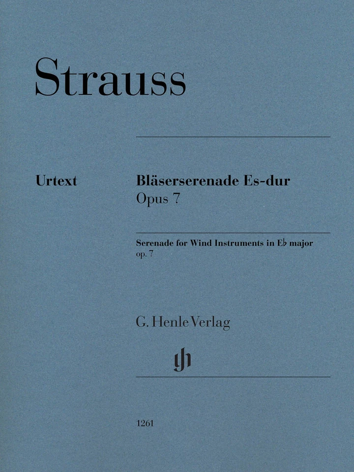 Strauss Serenade for Wind Instruments E-flat Major op 7 Score Parts Henle Urtext - Image 1 of 1
