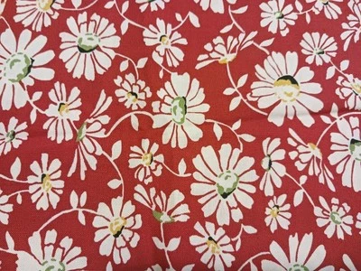 Wee Play by American Jane for Moda Feedsack Repro Fabric Red w White Flowers Dai - Image 1 of 4