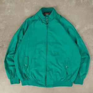Vintage 90s Full Zip Harrington Jacket XL Men's Teal Workwear - Picture 1 of 6