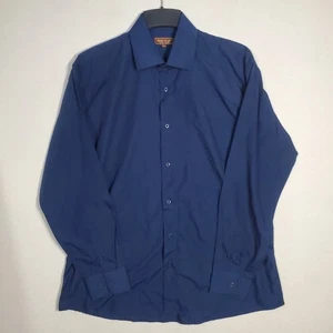 Henri Picard Einnadel Schneider dunkelblau Manschette Button Down Kleid Hemd 16,5 - Bild 1 von 11