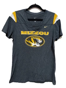 Missouri Tigers MIZZOU UNIVERSITY Nike Shirt T-shirt Womens Large Gold/Gray - Picture 1 of 9