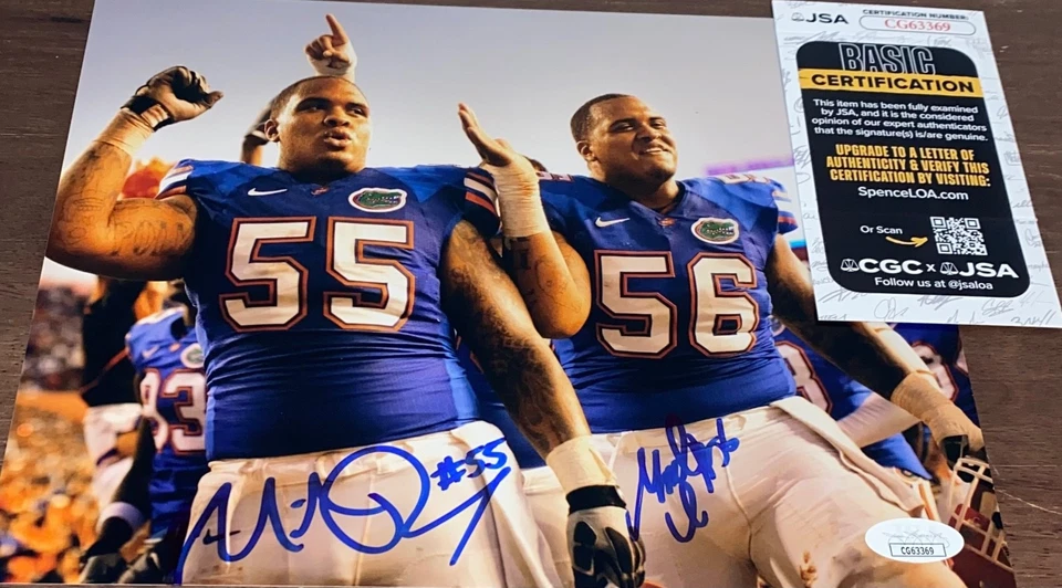 Maurkice & Mike Pouncey Signed Autographed Photo Florida Gators JSA - Image 1 of 1