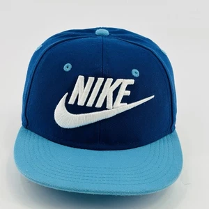 Nike True SnapBack Hat Cap Blue One Size Raised Logo Swoosh Adjustable - Picture 1 of 5