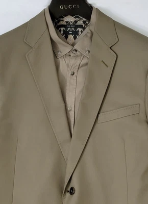 Chaqueta Blazer Gucci Para Hombre Mezcla Algodón Caqui Verde Marrón - Talla 54R/58R Foto 1 de 4