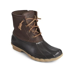 Sperry Top Sider Women's Waterproof Rubber Duck Boots Brown Lace Up Size 7.5 - Picture 1 of 12