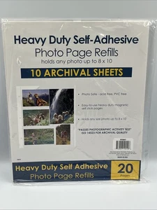 Strapazierfähige selbstklebende 8 x 10 Fotoseitenminen 20 Blatt für 3-Ring Ordner - Bild 1 von 2