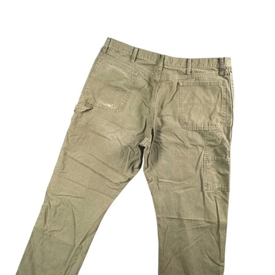 Wrangler Authentics Mens Canvas Carpenter Pants 38x32 Khaki Work Utility - Image 1 of 4