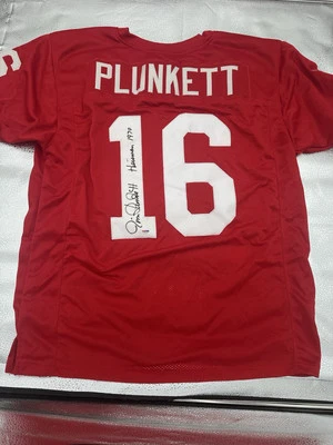 Jim Plunkett Signed Autographed Stanford Custom Jersey Inscribed Heisman 70 JSA - Image 1 of 4