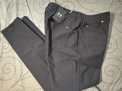 UNDER ARMOUR TOUR POINTS TAPER BLACK GOLF 5 POCKETS PANTS SIZE 36 X 34 MEN $100 - Image 1 of 4