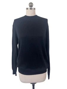 Maglione Pronto Uomo Finto Girocollo Donna Piccolo Nero Seta Minimalista Old Money - Foto 1 di 8