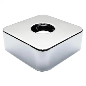 Chrome Plated Steel 3/4 Pipe Cover Collar Square Shaped 25mm - Picture 1 of 3