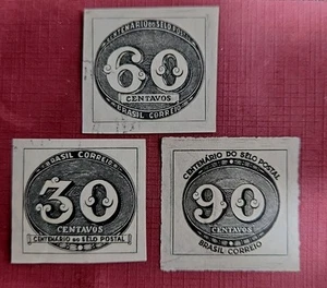 Lot 16 Of 3 Brazil Correio 30, 60, 90 CENTAVOS WMK Lightly Used - Picture 1 of 2