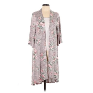 Torrid Kimono Duster Knit Hi-Low 3/4 Sleeve Lagenlook Floral Cottagecore Sz 0X - Picture 1 of 9