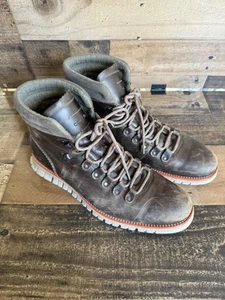 Cole Haan ZeroGrand Water Resistant Hiker Boots Mens 10.5 Brown Leather - Picture 1 of 6