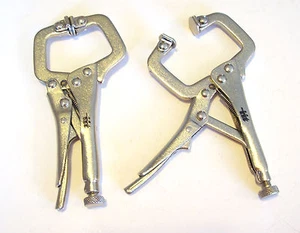 2 IIT VISE GRIPS 4.5" LOCKING C CLAMP PLIER w/FLEX PADS - Picture 1 of 2