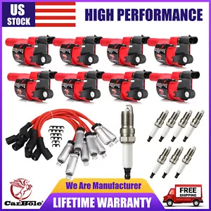 8pcs Ignition Coils + 8x Spark Plugs+8x Wires for GM Chevy Silverado Tahoe 1500 - Picture 1 of 14