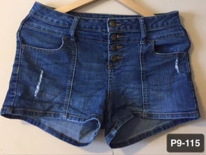 Pantaloncini Bongo Bottoni Vita Alta Denim Anticato Tg 7 Donna Vestibilità 32x2-1/4 - Foto 1 di 8