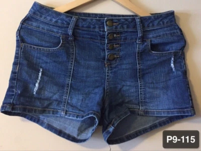 Bongo Button High Waisted Distressed Denim Shorts Sz 7 Women's Fit 32x2-1/4 - Image 1 of 4
