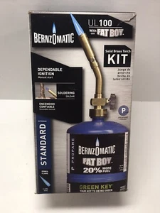 BernzOmatic Ul100 with Fat Boy - Solid Brass Torch Kit - 20% More Propane - Picture 1 of 6