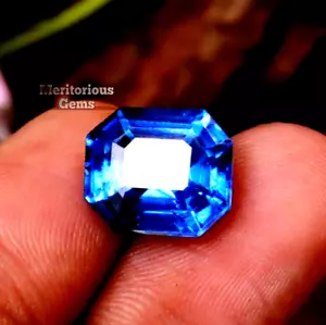 Beautiful Loose Gemstone Natural Blue Sapphire Certified Radiant Cut 7 to 9 ct - Picture 1 of 6