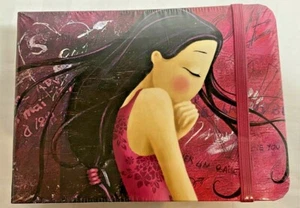 Blank POCKET NOTEBOOK 12.5 x 9cm, pink with woman and street art on cover - Bild 1 von 3