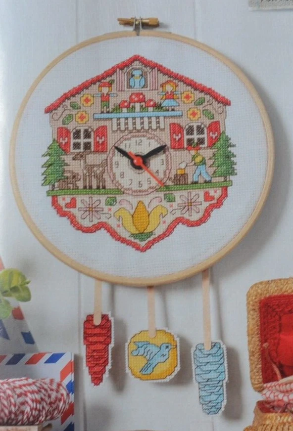 Cross Stitch Chart Only - Traditional Style European Cuckoo Clock Or Sampler - Image 1 of 1