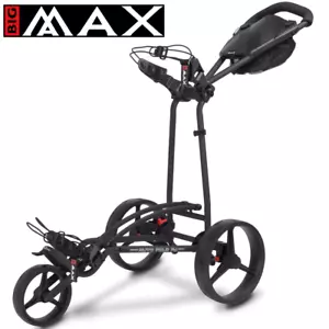 BIG MAX AUTOFOLD FF 3 WHEEL GOLF TROLLEY PUSH CART / BLACK / 2025 MODEL - Picture 1 of 13