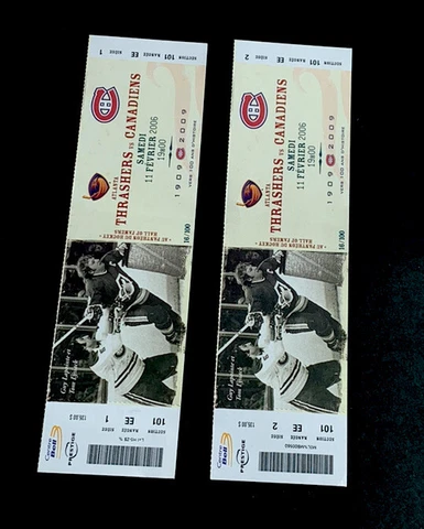 Montreal Canadiens Hockey Tickets (2) NHL 2006 Canadiens Vs Atlanta Thrashers Cover