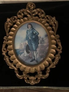 Marco de Colección Oro Adornado Hecho en Italia Mod Depose Azul Niño - Imagen 1 de 9