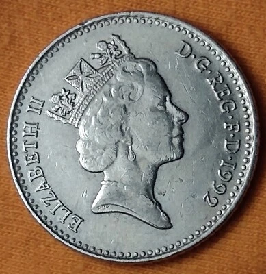 Great Britain 10 Pence 1992 Copper-Nickel Queen Elizabeth II - Image 1 of 2