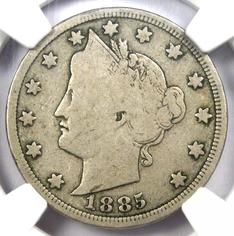 1885 Liberty Nickel 5C - NGC VG10 - Rare Key Date Certified Coin! Cover