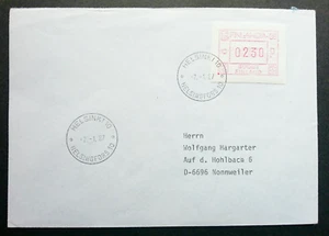 [SJ] Finland FINLANDIA 88 1987 ATM (Frama Label cover) *addressed - Picture 1 of 5