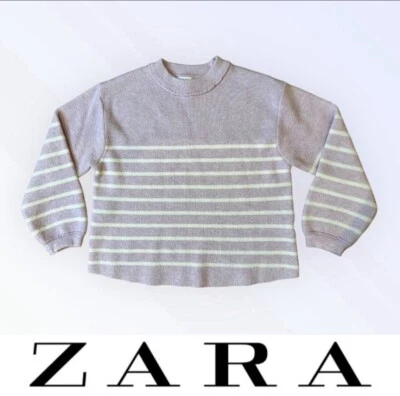Zara Lavender Striped Sweater, Size 4-5Y (110), MSRP $35.90 - Image 1 of 4
